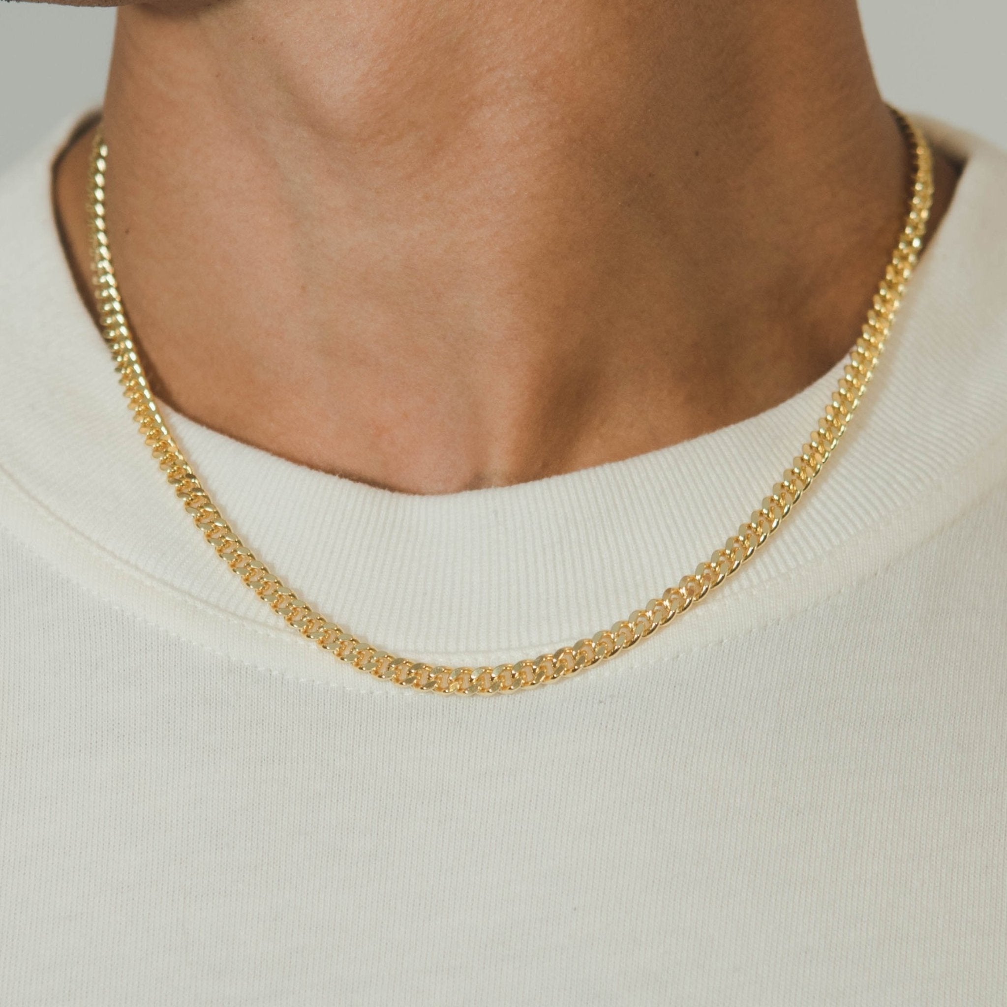925 5mm Cuban Chain - Gold - Cernucci